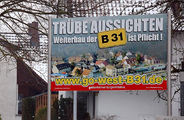 Das Protestschild  in Gottenheim ist b... haben drfte &#8211; wenn berhaupt.   | Foto: Agnes Pohrt
