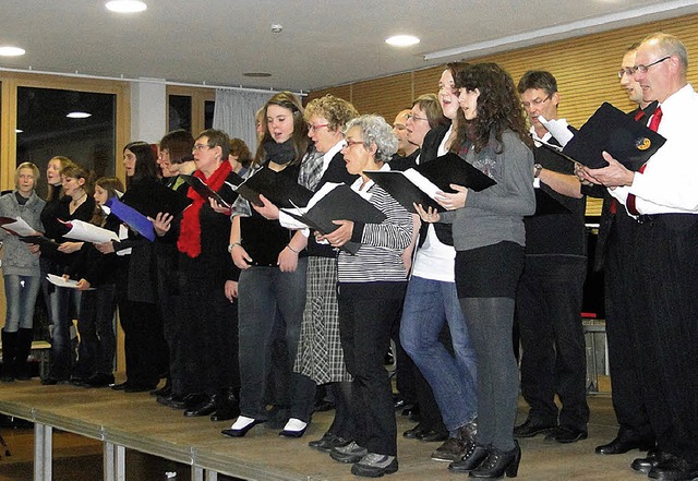 Der Schler-Lehrer-Eltern-Chor in Akti...nachtskonzert des Gymnasiums Schnau.   | Foto: Veronika Frank