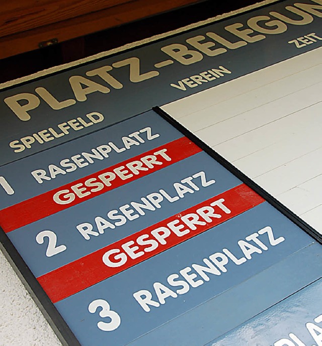 Aus den Rasenpltzen im Grtt werden in Kunstrasenpltze   | Foto: Trenz