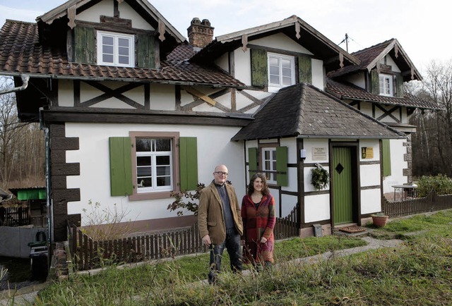 Glcklich auf dem Damm: Ralf und Susan... Rheinwrterhaus in Schwanau-Ottenheim  | Foto: Christoph Breithaupt