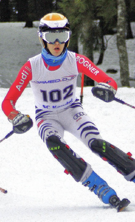 Tobias Baur von der Skizunft wurde Bad...bergischer Schlermeister im Slalom.    | Foto: Herzog