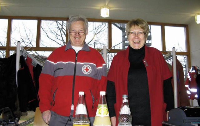 Ein freundliches Empfangskomitee: Helg...im Schliengener Brger- und Gstehaus   | Foto: Dorothee Philipp