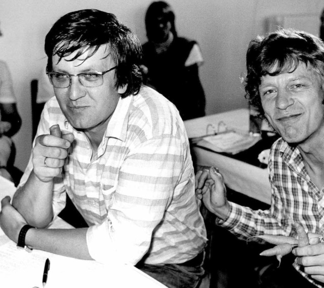 Als  grne Grovter jung waren: Krets...inks) mit Wolf-Dieter Hasenclever 1983  | Foto: A9999 DB Obertreis