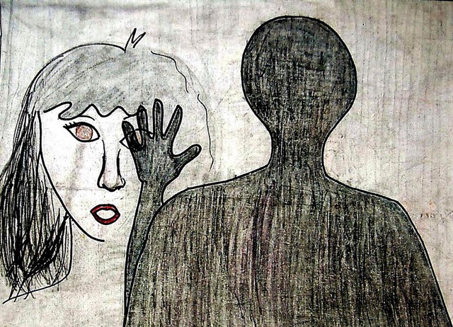 Schutzlos einem Schatten ausgeliefert: Zeichnung eines missbrauchten Kindes.   | Foto: ddp