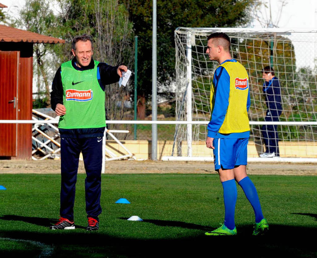 Simon Brandstetter (SC Freiburg II)  und Christian Streich.