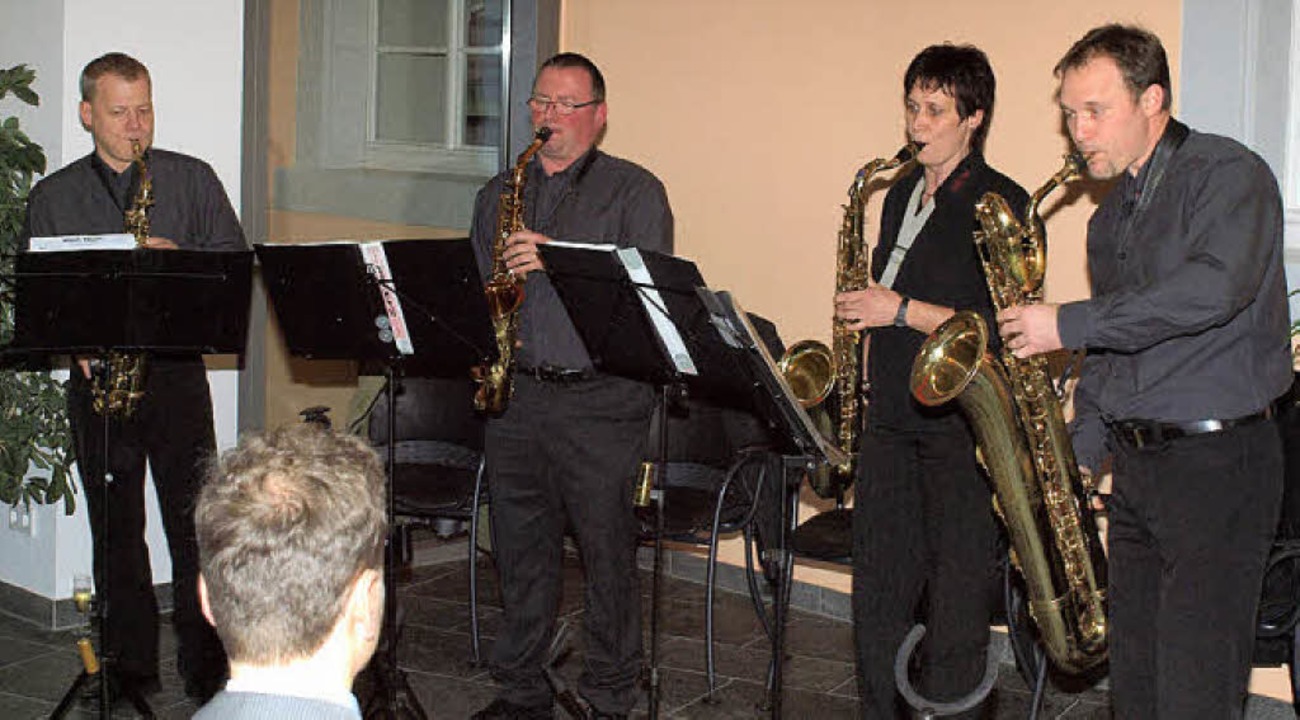 Einweihung: Quartett Sax-ämol des Riegeler Musikvereins sorgt für Klang  | Foto: Michael Haberer