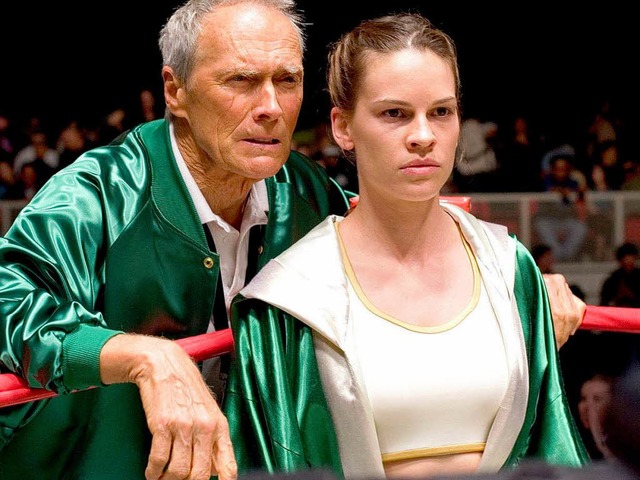 Clint Eastwood als Boxtrainer und Hila...lm von 2005 &#8222;Million Dollar Baby  | Foto: Verwendung weltweit, usage worldwide