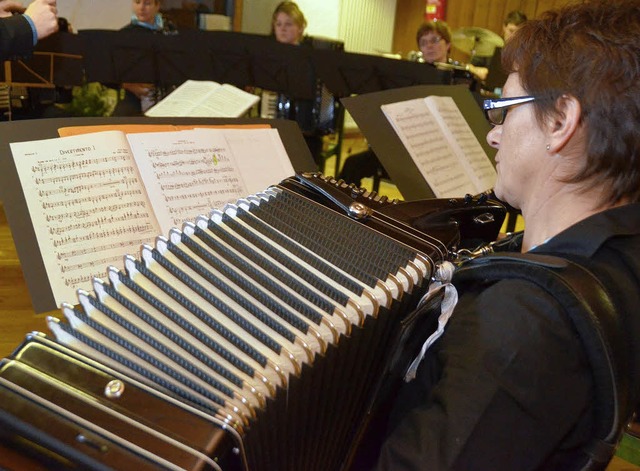 Die Musik beim Neujahrsempfang kam vom Handharmonikaverein.  | Foto: Tanja Bury
