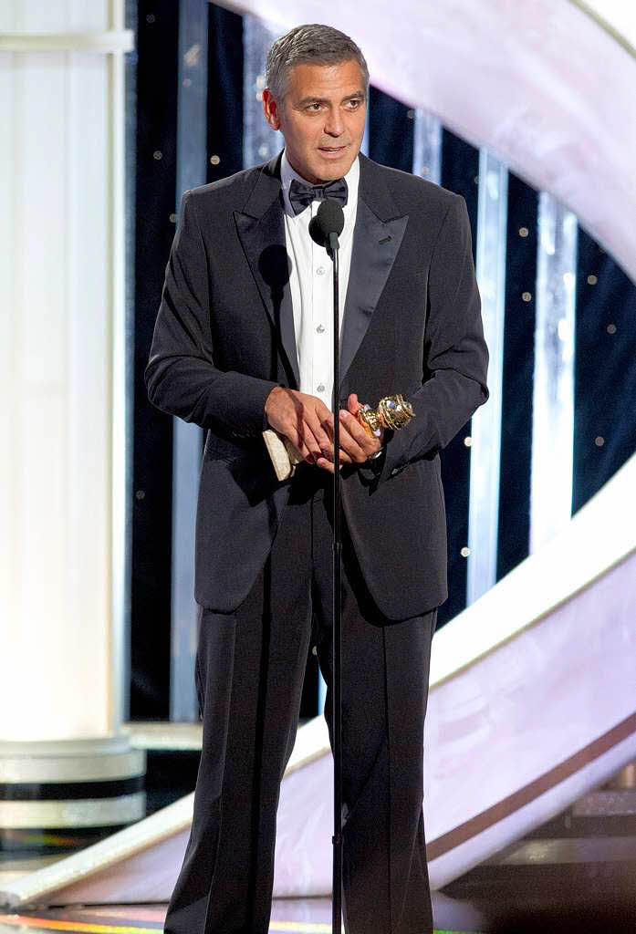 Erhielt den Golden Globe als bester Hauptdarsteller in einem Drama: George Clooney fr  „The Descendants“.