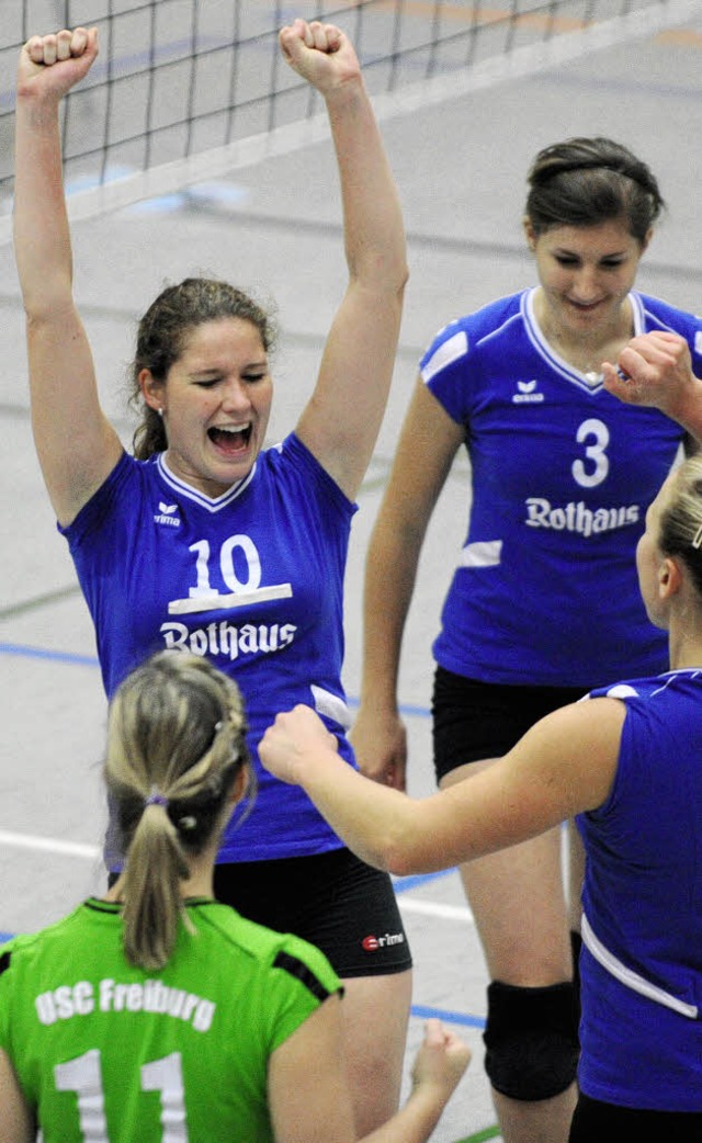 Ist das schn. Beatrix Funke durfte ei...olleyballerinnen in Schmiden bejubeln.  | Foto: patrick seeger