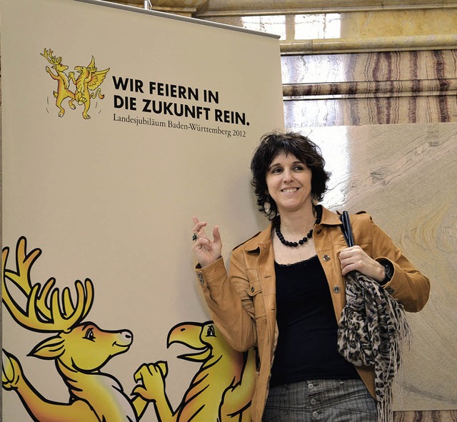 Die Bad Bellinger Knstlerin Petra Mller in Stuttgart   | Foto: BZ