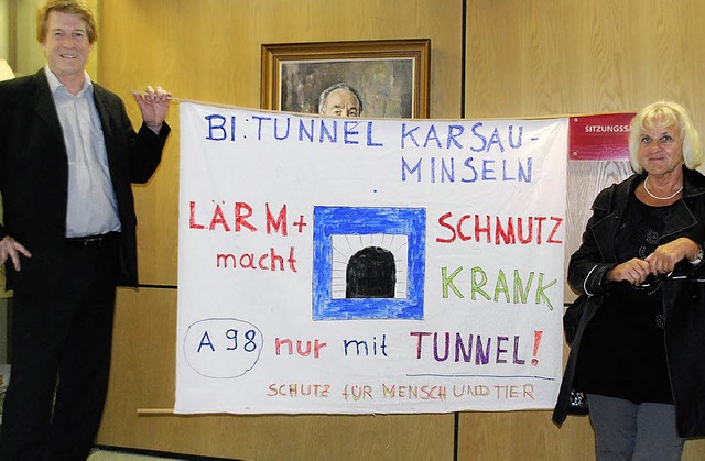 Die BI Tunnel Karsau-Minseln bereitet ....5 ihre Wnsche nicht erfllt werden.   | Foto: Archiv:Ralf Staub