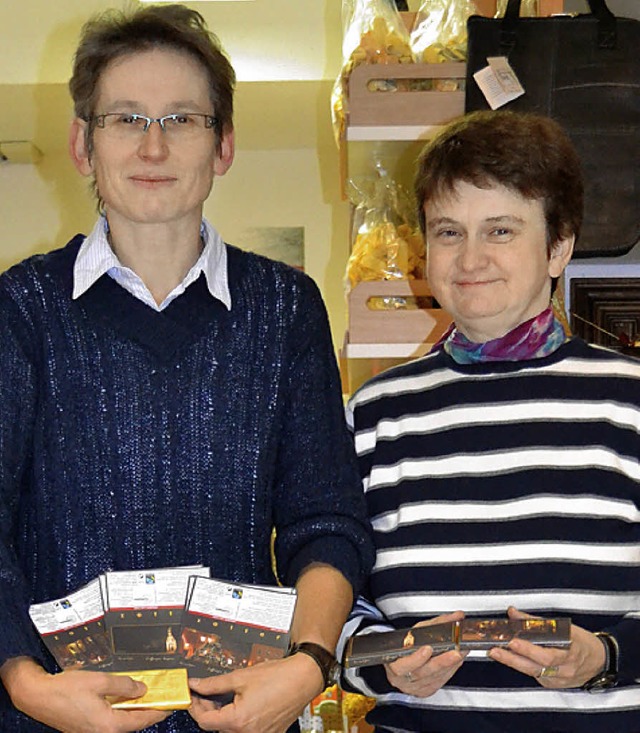 Kathrin Reppel-Knpfle und Andrea Wlf...otive der Schokoladen  Winteredition.   | Foto: Philippe Thines