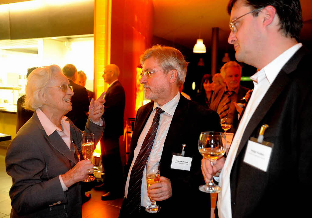 Gisela Sick im Gesprch mit BZ-Chefredakteur Thomas Hauser und dem neuen Leiter der Heimatredaktion Holger Knferl