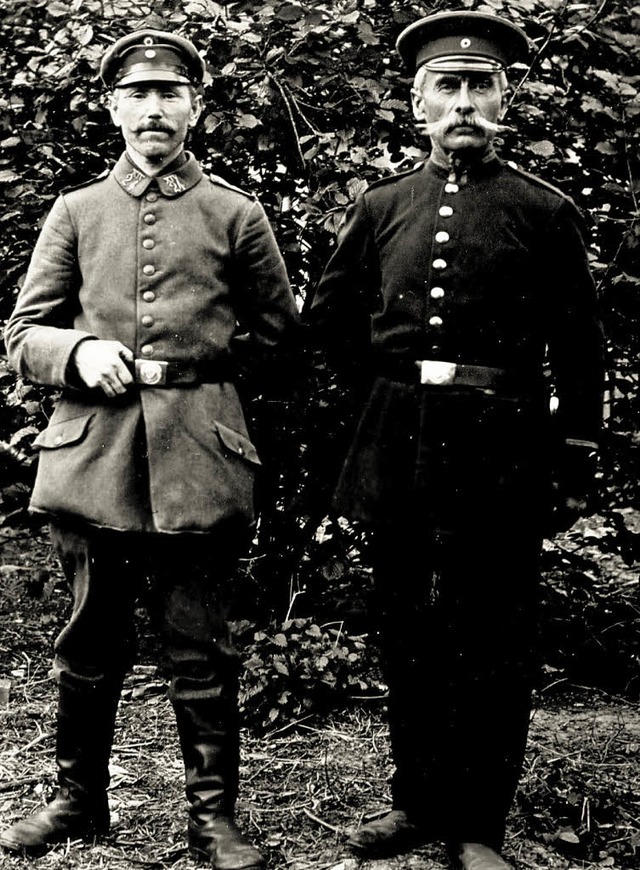 Vor 100 Jahren: ein Wachmann vom Groh...der Dorfpolizist Stiegeler aus Biengen  | Foto: Sammlung G. Blansche