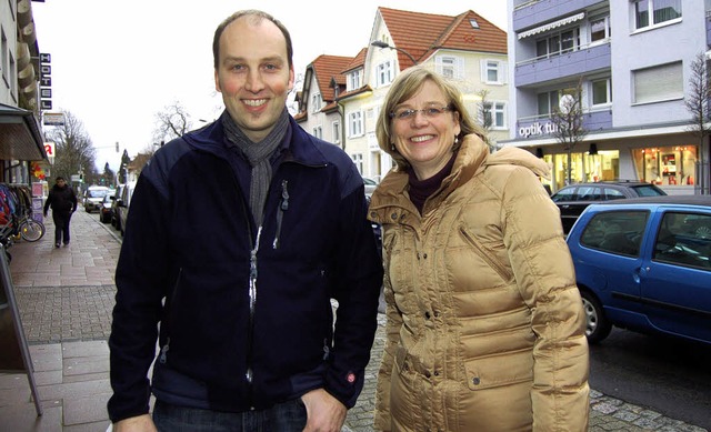 Joachim Schlageter und Silke D&#8217;A...n die Teilnahme an der Regiomesse vor.  | Foto: Heinz Vollmar