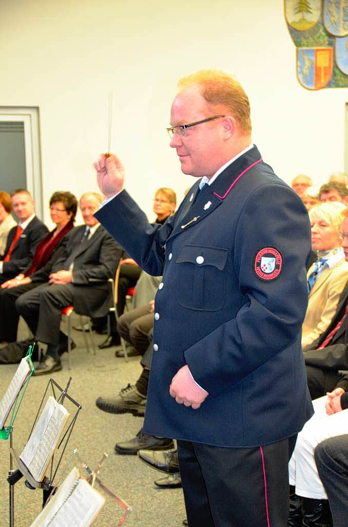 Die Feuerwehrkapelle Wellendingen unter Leitung von Marco Peter umrahmte den Neujahrsempfang musikalisch.