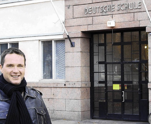 Frank Khn vor seiner neuer Schulleite... im Zentrum der finnischen Metropole.   | Foto: PRIVAT