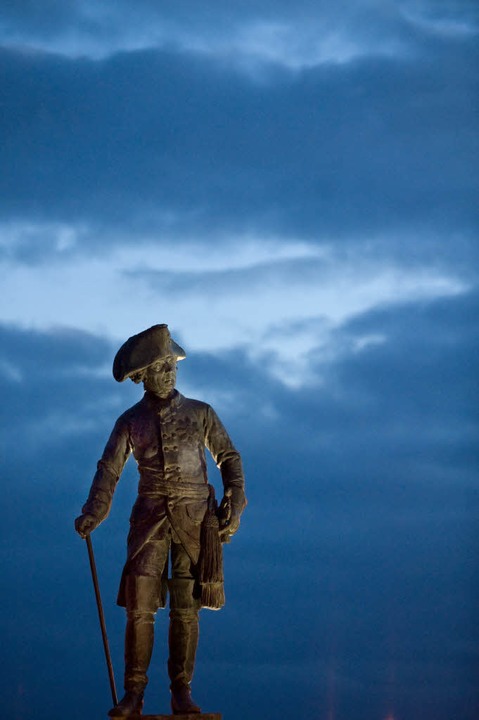 Ein Standbild von Friedrich dem Grossen in Letschin in Brandenburg  | Foto: dapd