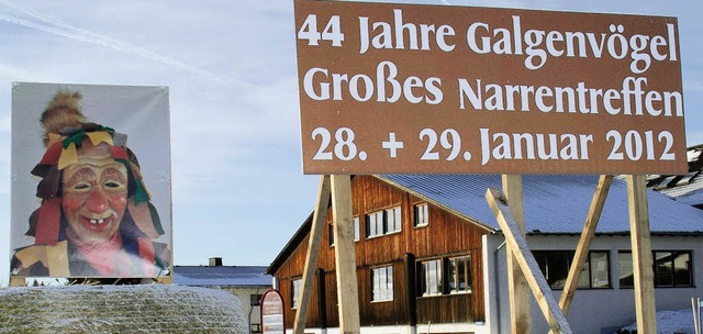 Hinweis auf groes Narrentreffen zum 4...an den  Ortsteingngen in Grafenhausen  | Foto: Christiane Seifried