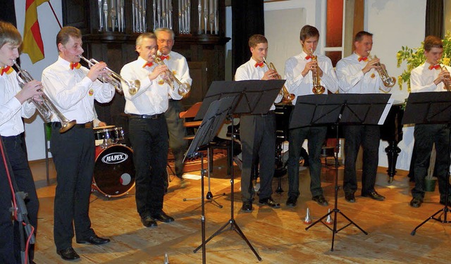 Das &#8222;Badische Trompetenensemble&... Konzertreihe 2012 im Orgelbauersaal.   | Foto:  Eberhard Weiss