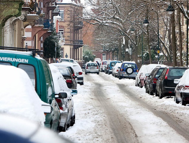 Die Zasiusstrae im Winter 2010: Auf d...e ereignete sich der tdliche Unfall.   | Foto: Dominic Rock