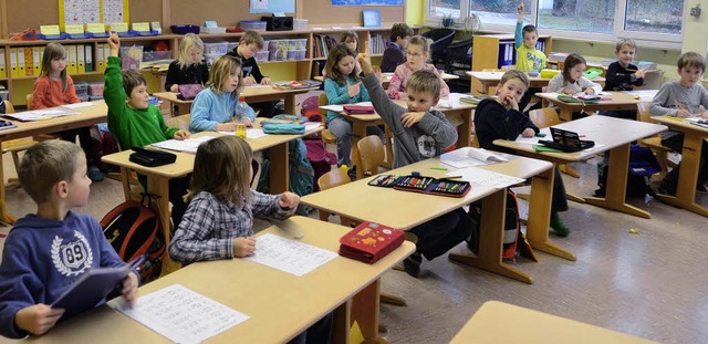 Aufgeweckt ist die  Klasse 1c  der Grundschule Britzingen.   | Foto: Umiger