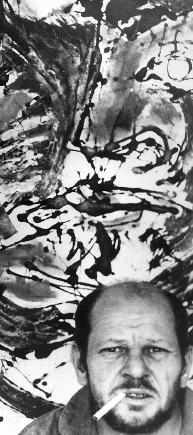 Jackson Pollock vor dem Werk &#8222;Self Portrait&#8220;   | Foto: dpa