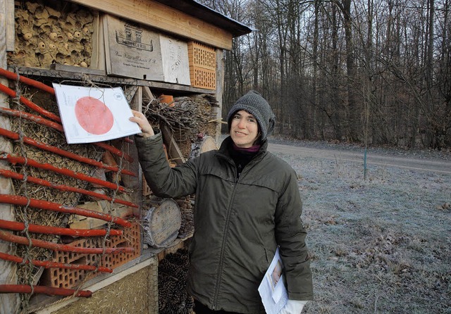 Bauherrin Michaela Hohwieler hat fr d... Punkt, der Bauwagen dazu fehlt noch.   | Foto: Haberer