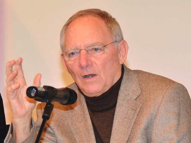 Bundesfinanzminister Wolfgang Schuble sprach in Vogtsburg  | Foto: Gerold Zink