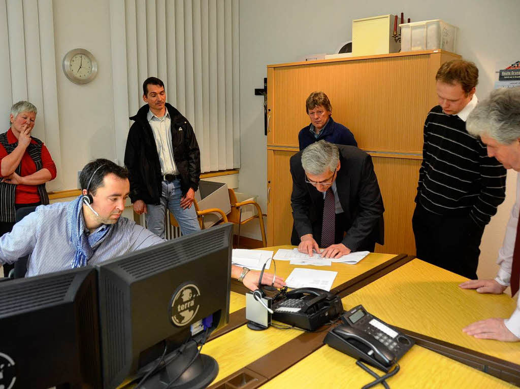Ermittlung des Wahlergebnisses im Rathaus in Buchenbach