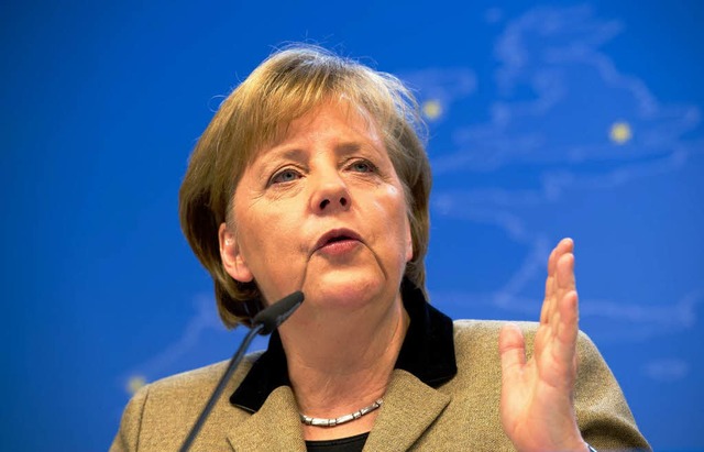 Bundeskanzlerin Angela Merkel whrend des EU-Gipfels.  | Foto: dapd