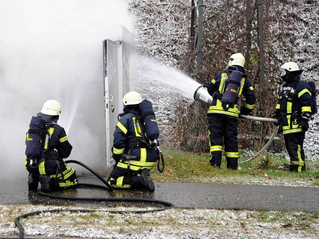 Brand in der Trafostation an der Westtangente in Neuenburg   | Foto: Mnch