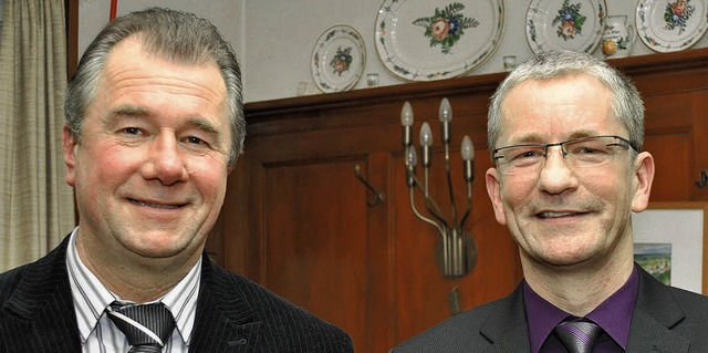 Thomas Voglgsang (links) und der stell...tende Bezirksvorsitzende Lutz Dchert   | Foto: Sedlak