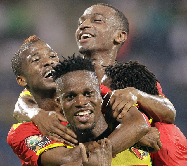 Jubeln mchten die Spieler aus Guinea auch nach dem Spiel gegen Ghana.    | Foto: dapd
