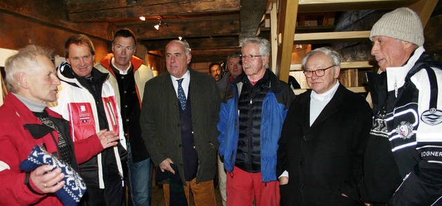 Rundgang im Skimuseum mit Georg Thoma,...rt Burda und Willy Bogner (von links).  | Foto: Dieter Maurer