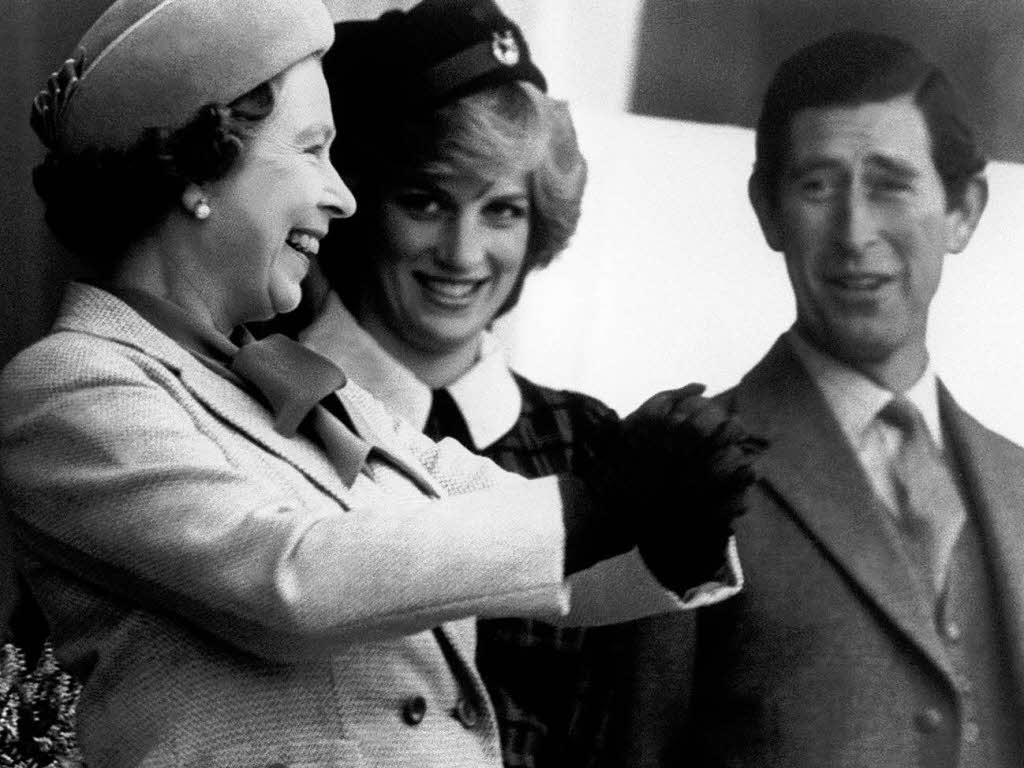 1982 mit Prinzessin Diana und Prinz Charles