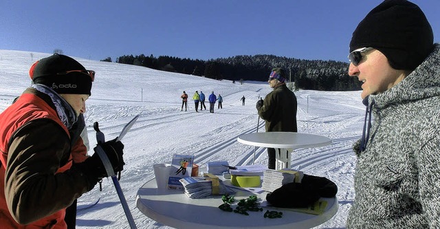Bernhard Khnel, Vorsitzender des Loip... mit Langlufern und Winterwanderern.   | Foto: KIRSTEN LUX
