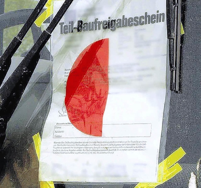 Erst wenn der &#8222;rote Punkt&#8220; da ist, darf gebaut werden.  | Foto: SK