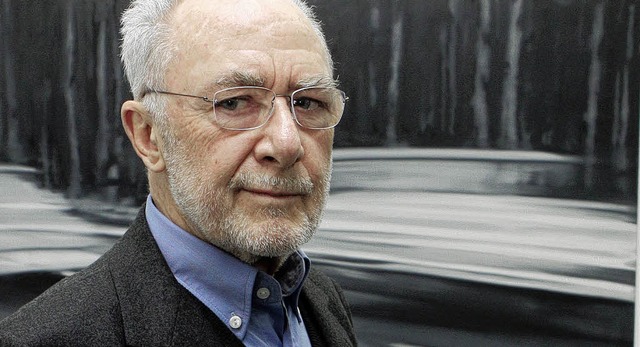 Gerhard Richter vor seinem Bild &#8222...  heute in der Sammlung Frieder Burda   | Foto: dpa