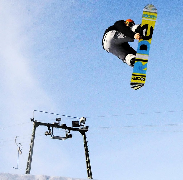 Hoch hinaus wie Philipp Scherzinger knnen die Snowboarder auf dem Kandel  | Foto: Markus Zimmermann