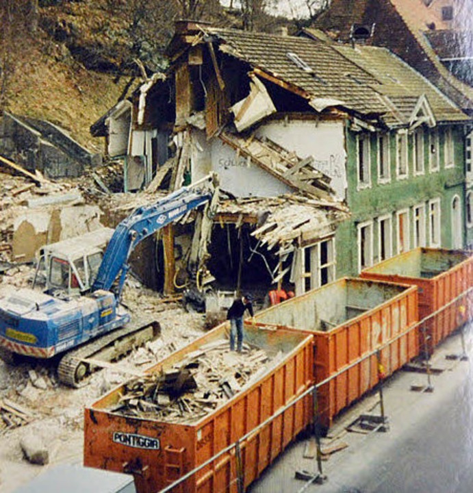Abriss des Felsenkellers im Jahr 2002   | Foto: Thomas Mutter