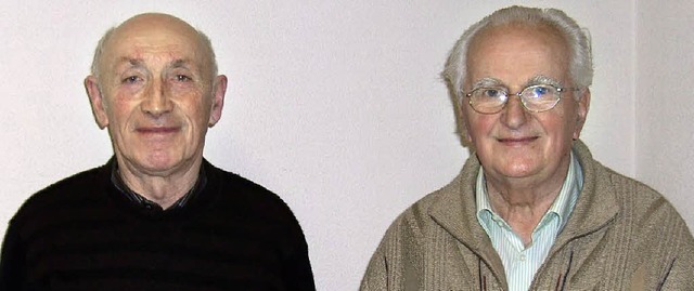 Josef Burger und Leo Burger, zwei &#82...alterhalber ihr Amt als Beisitzer auf.  | Foto: Claus-Michael Hoch