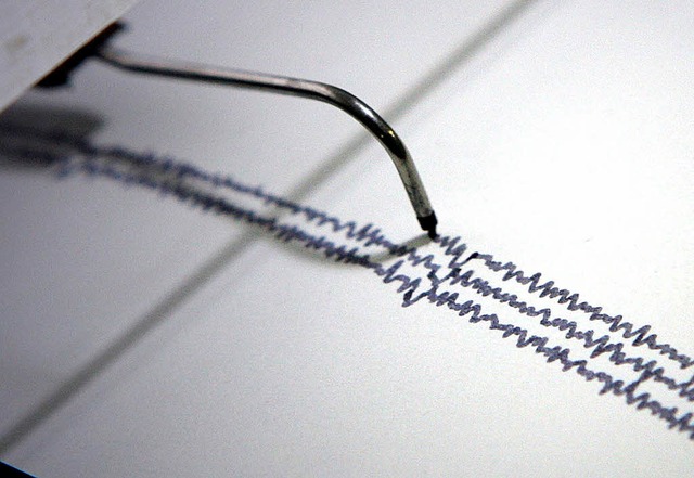 Ein  Seismogramm zeichnet ein leichtes Erdbeben auf.    | Foto: DPA