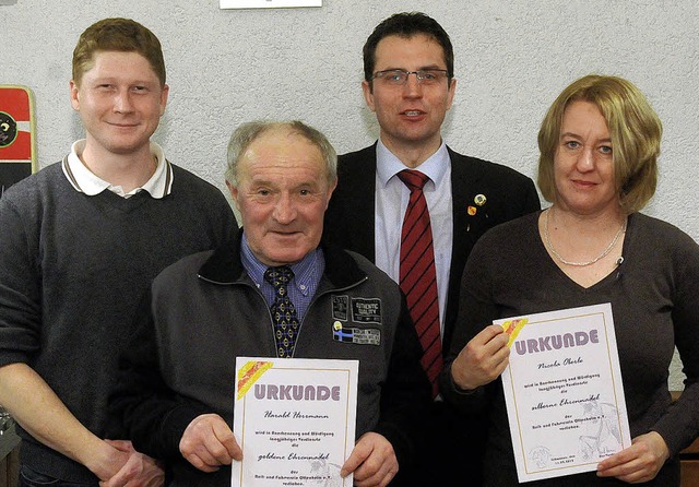 Der neue Vorsitzende des RFV Ottenheim...d ernannt wurde, und Harald Herrmann.   | Foto: Wolfgang Knstle