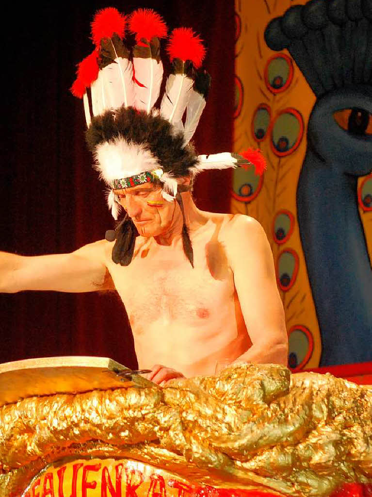 Martin Galli kam als Winnetou in die Bütt. Martin Galli kam als Winnetou in die Bütt.