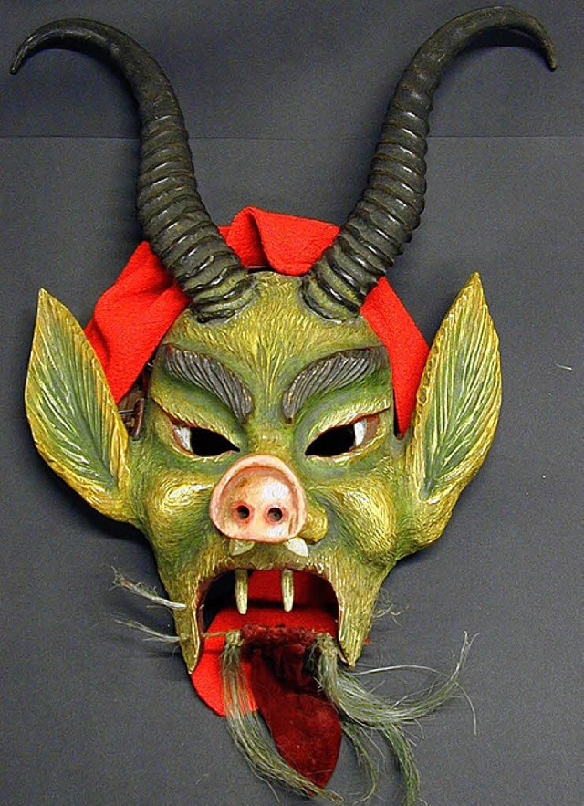 Die Maske des ersten Zunftmeisters der Hexen, Karl Vollmer.    | Foto: BZ