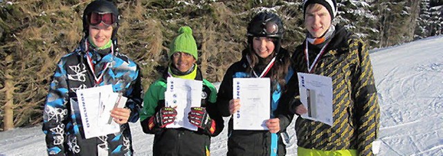 Die Offenburger Stadtmeister im Ski al...mer, Sarah Bcker, Maximilian Bchle.   | Foto: Schreiner