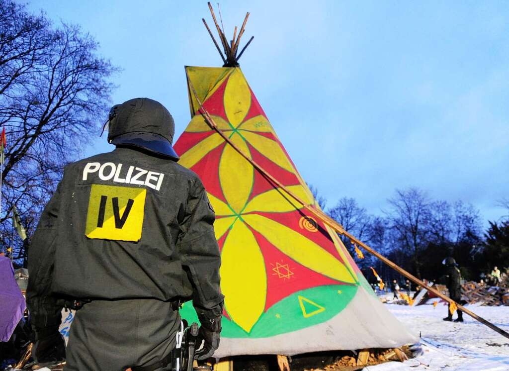 Polizeieinsatz im Protestcamp