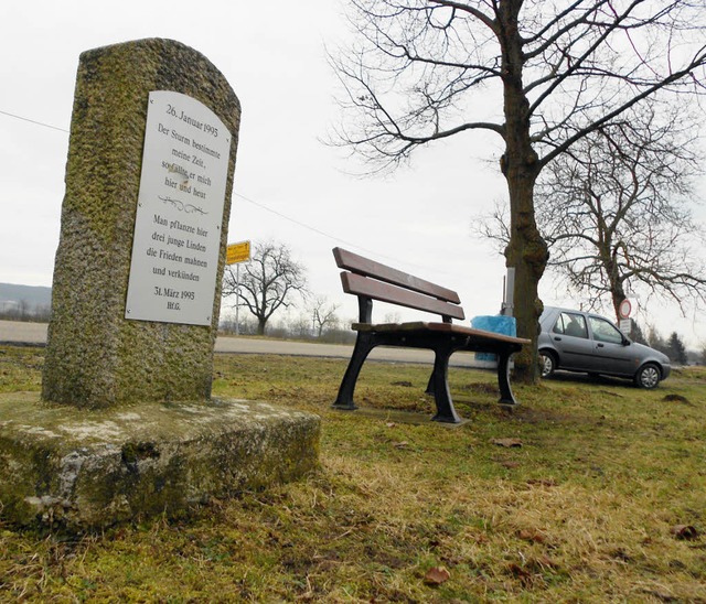 Der  Platz bei den  Friedenslinden  an... der Eimeldinger Hans-Jrgen Trnkle.   | Foto: BZ